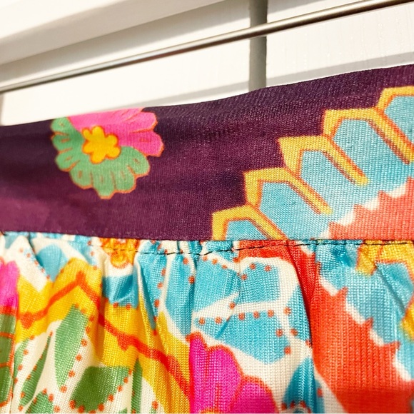 Vintage Paisley Print Boho Maxi Skirt Size Large 70s Psychedelic Colorful - Picture 8 of 12